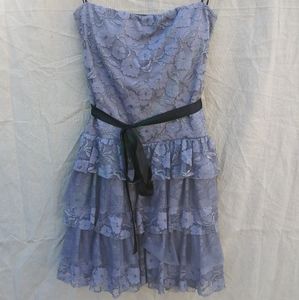 Lily Rose Strapless Grey Silver Party Dress